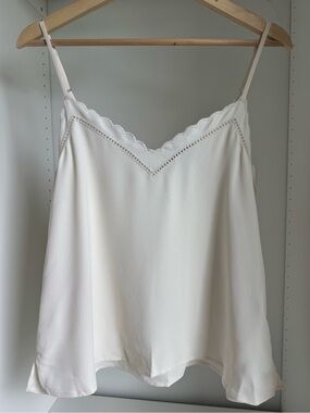 LOFT Ivory Lace-Trim Camisole